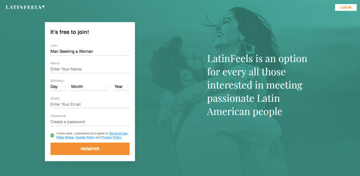 LatinFeels.com main page